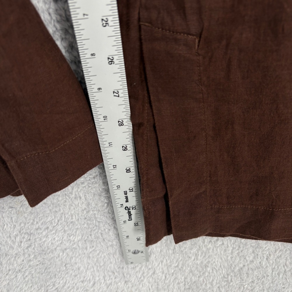 NEW Athleta Retreat Linen Wide Leg Pant Size L Tall Woodland Brown High Rise - Picture 5 of 11